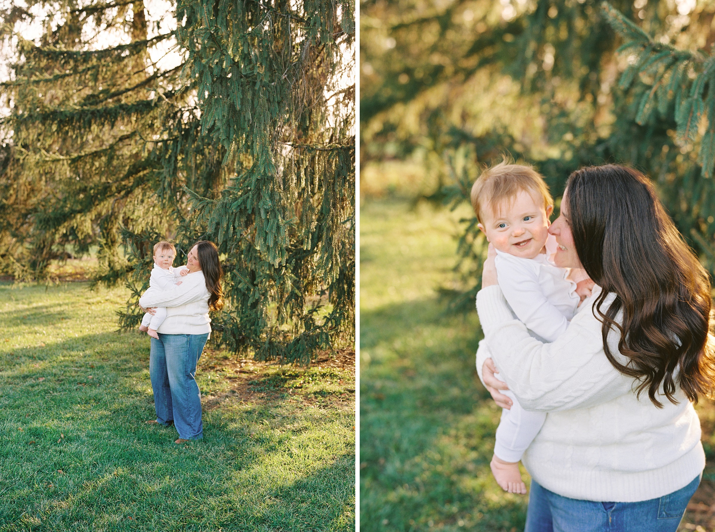 December Family Photos in Kansas City Mom and baby 1 Year Portraits KC Family Photographer