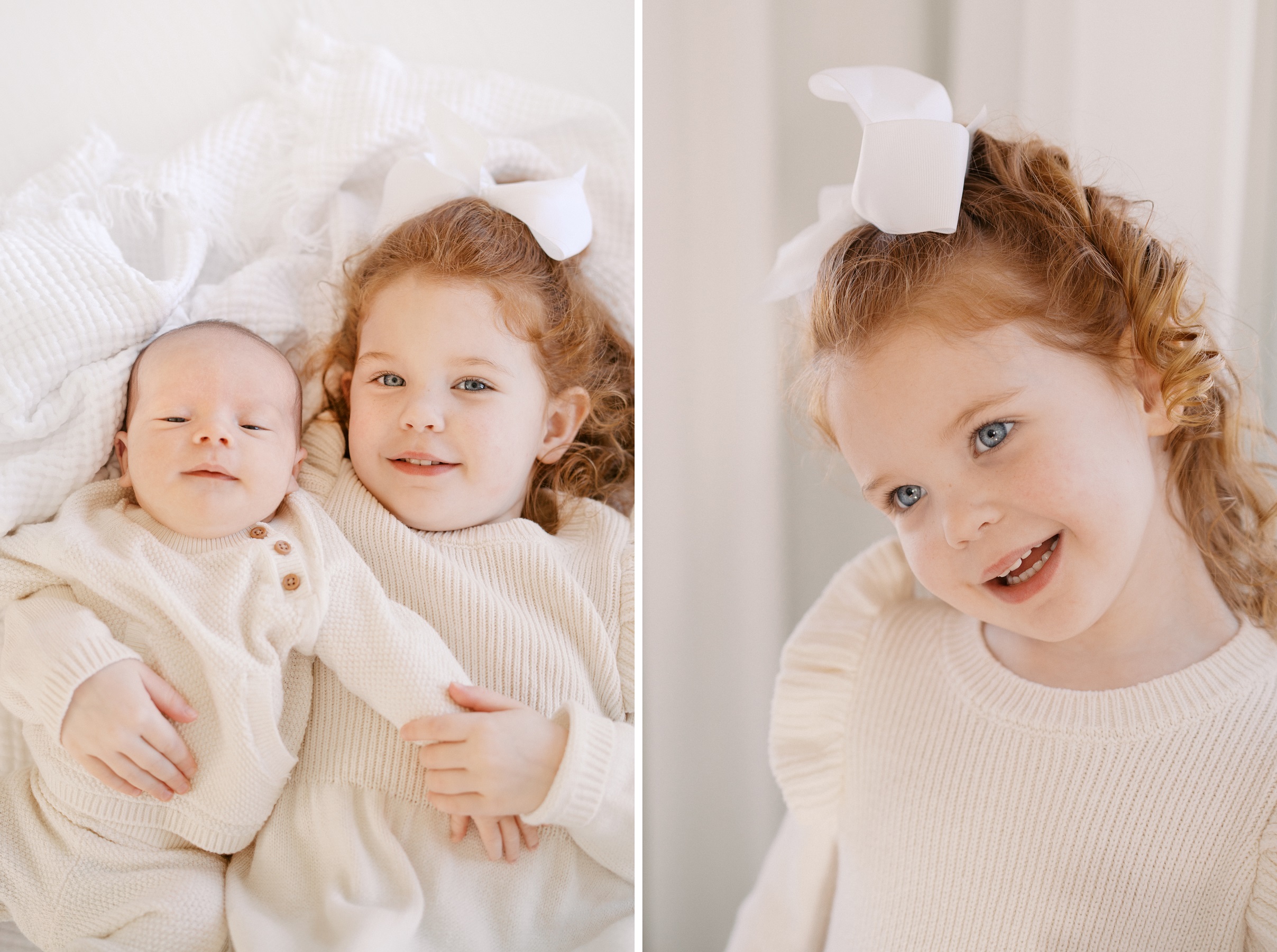 Kansas City Newborn Photographer photo of big sister and newborn brother