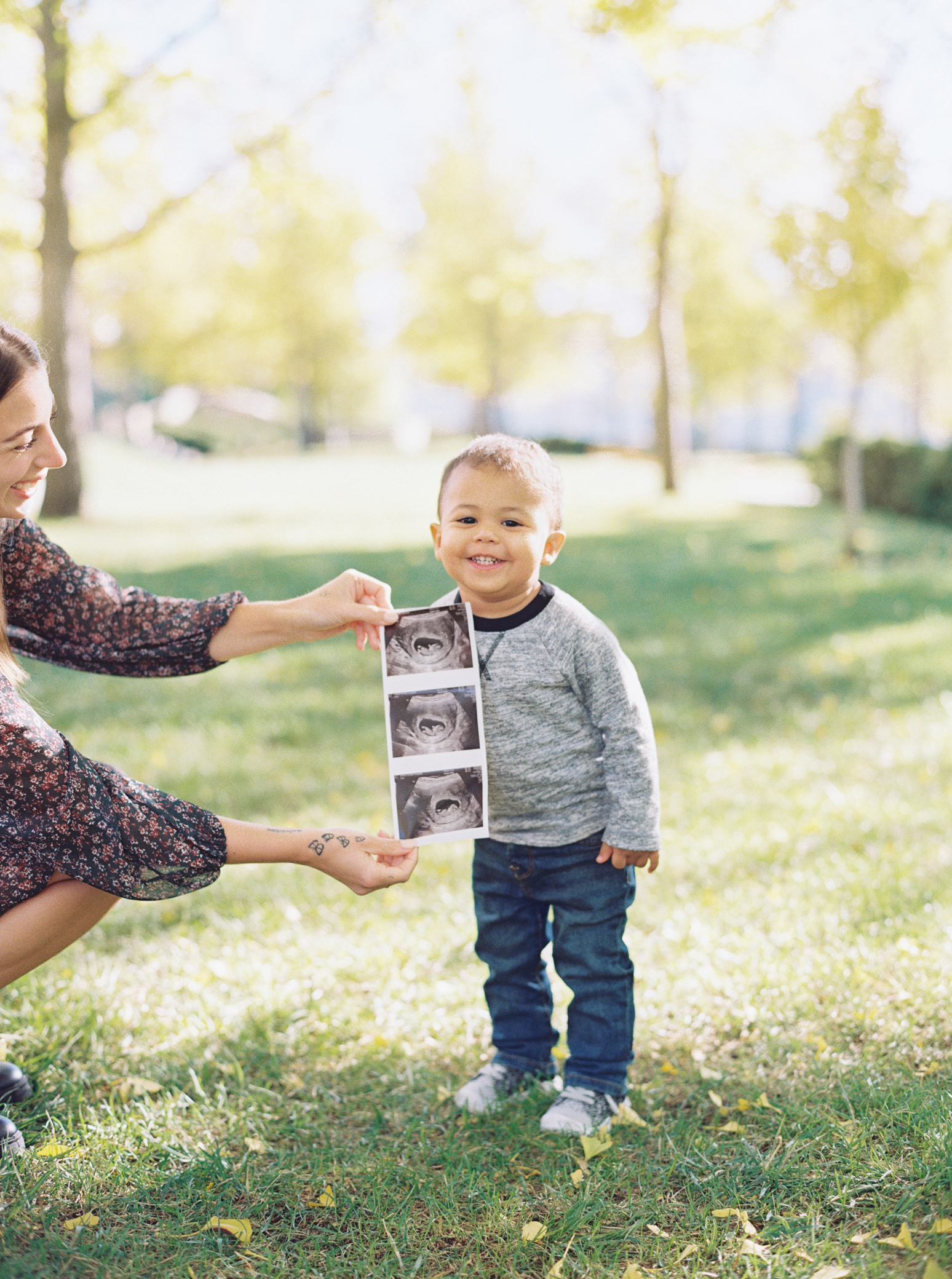 Kansas City Family Photography KC film photographer Alissa Bird Portraits Baby announcement photos with todder sibling